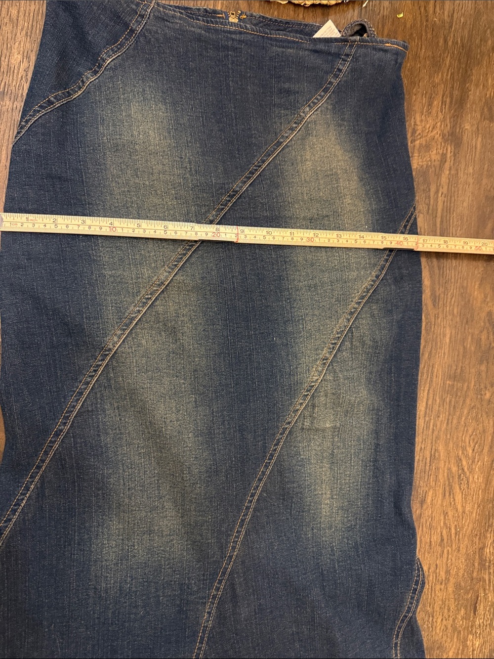 Women’s Dark Blue Denim Flared Maxi Skirt strechy material - Picture 6 of 6